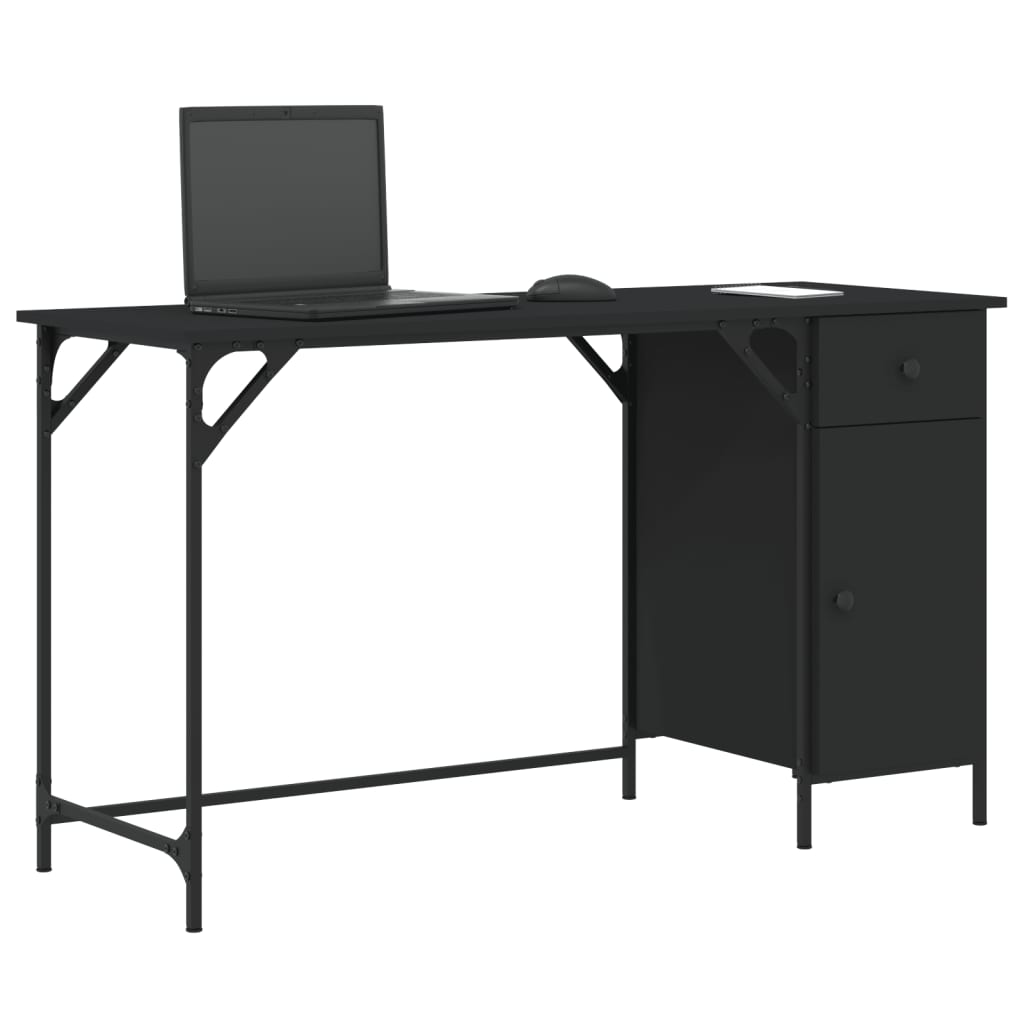 Computertisch Schwarz 131x48x75 cm Holzwerkstoff