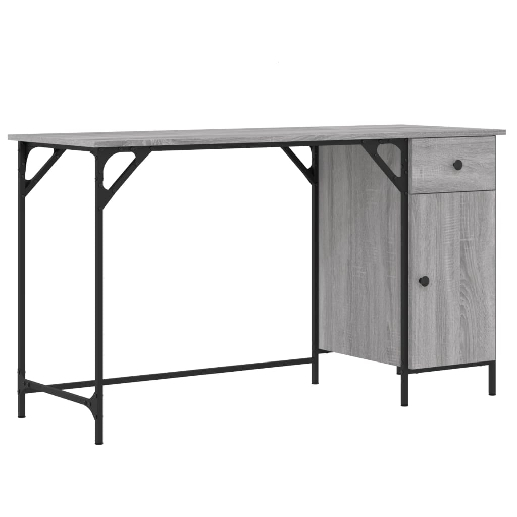 Computertisch Grau Sonoma 131x48x75 cm Holzwerkstoff