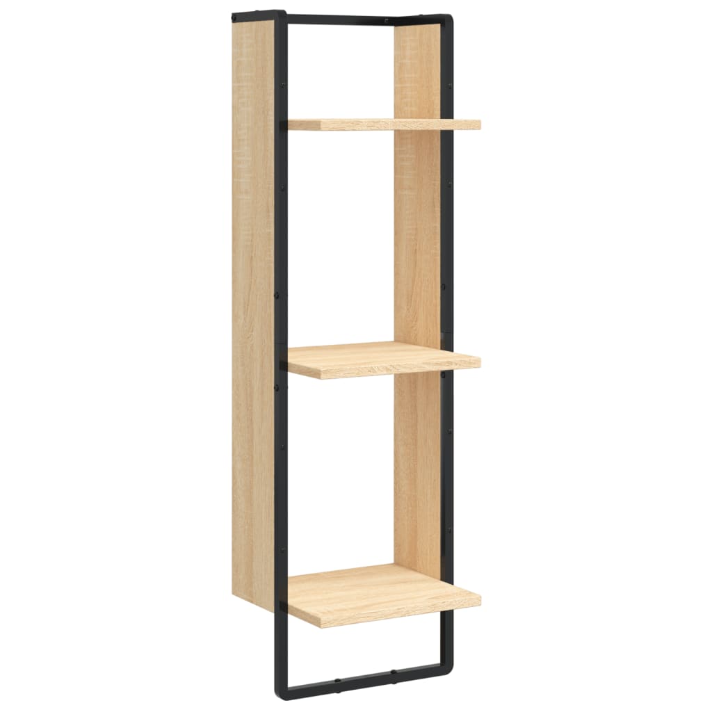 Wandregal 3 Fächer Sonoma-Eiche 30x25x100 cm Holzwerkstoff