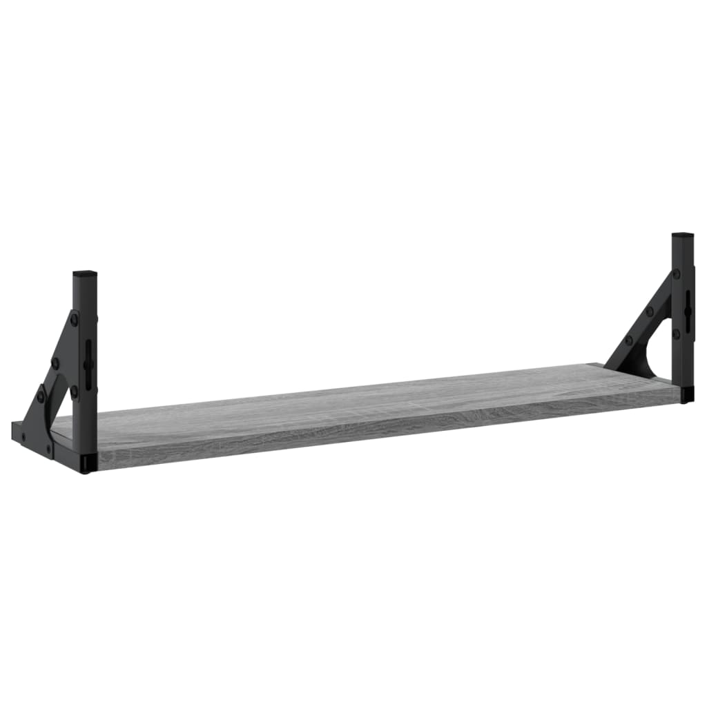 Wandregale 2 Stk. Grau Sonoma 60x15x15,5 cm