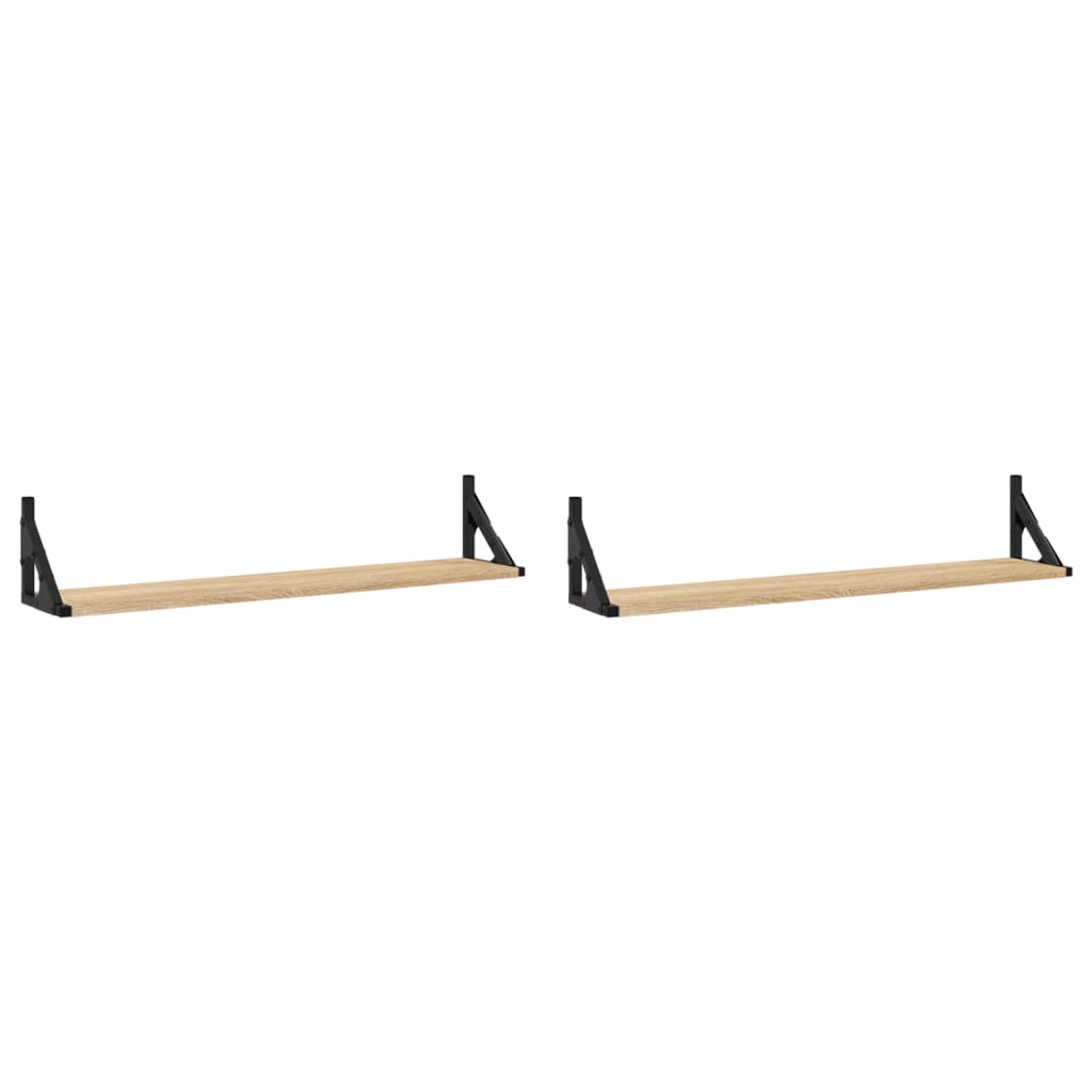 Wandregale 2 Stk. Sonoma-Eiche 80 x 15 x 15,5 cm Holzwerkstoff