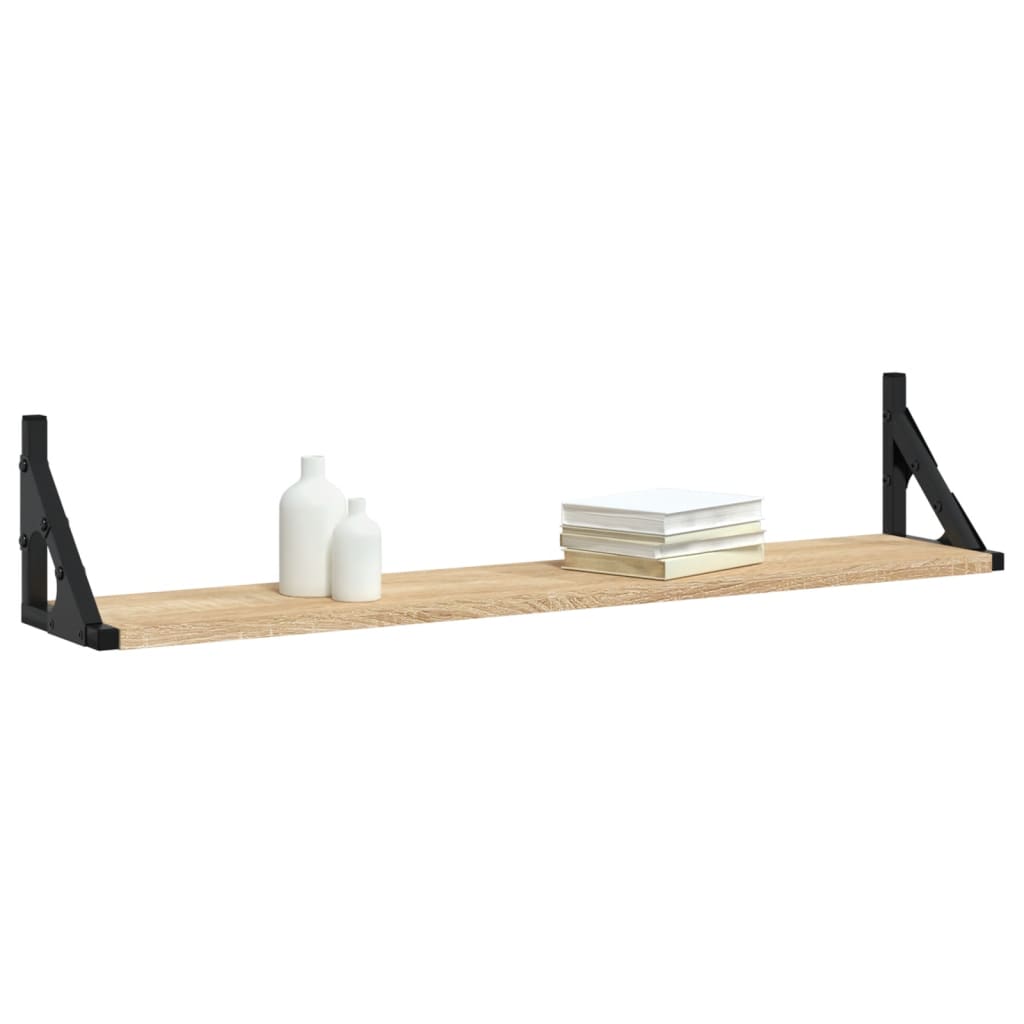 Wandregale 2 Stk. Sonoma-Eiche 80 x 15 x 15,5 cm Holzwerkstoff