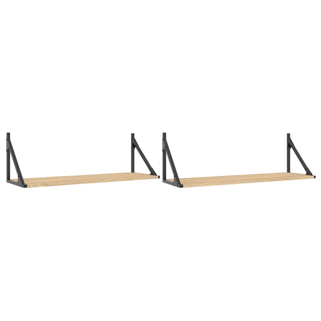 Wandregale 2 Stk. Sonoma-Eiche 80 x 25 x 25,5 cm Holzwerkstoff