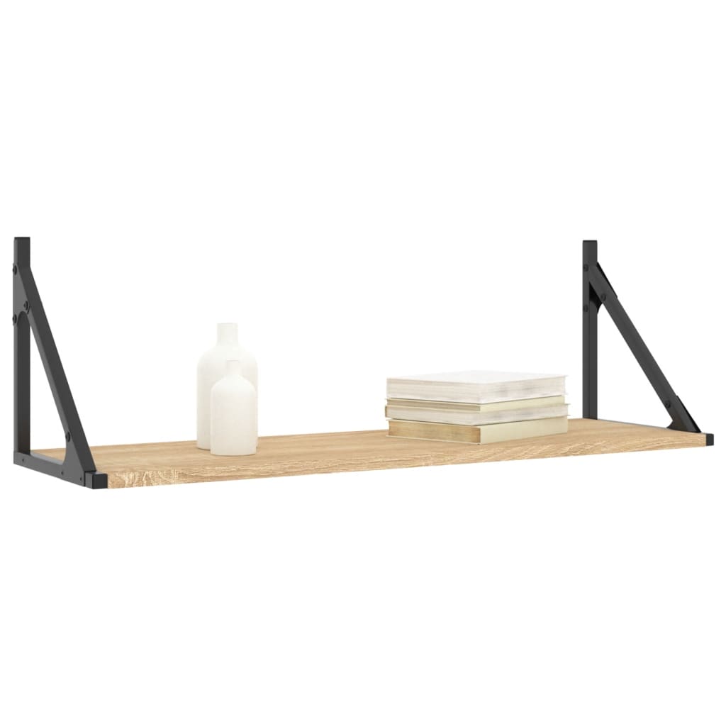 Wandregale 2 Stk. Sonoma-Eiche 80 x 25 x 25,5 cm Holzwerkstoff