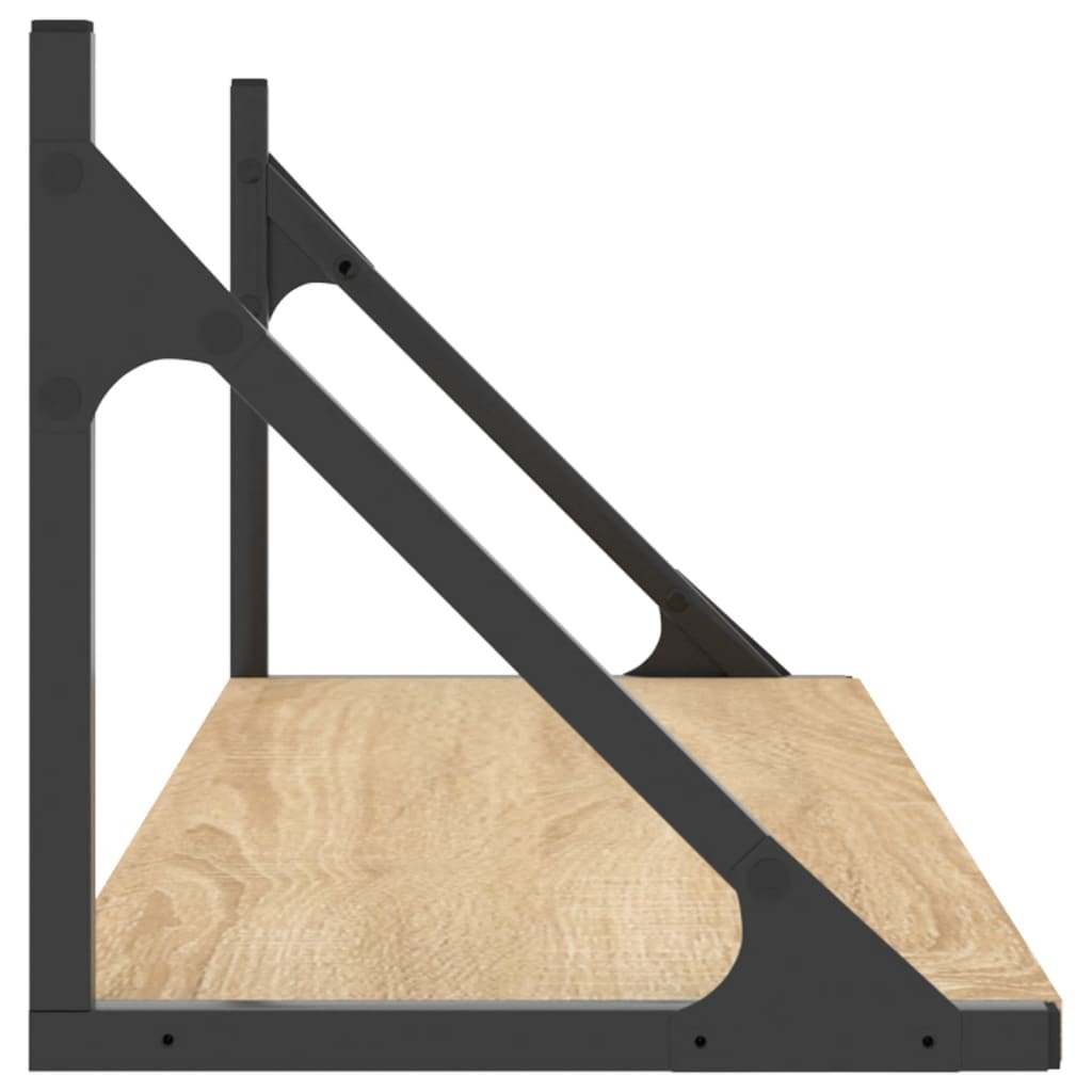 Wandregale 2 Stk. Sonoma-Eiche 80 x 25 x 25,5 cm Holzwerkstoff