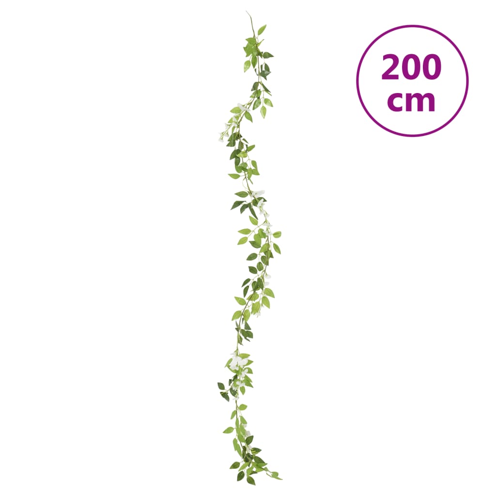 Blumengirlanden Blumen 6 Stk. Weiß 200 cm
