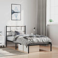 Bettgestell mit Kopfteil Metall Schwarz 100x190 cm