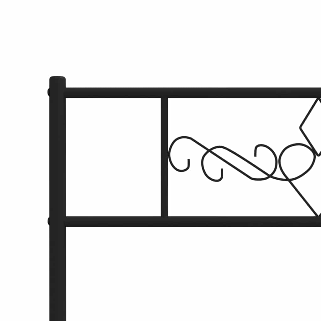 Bettgestell mit Kopf- und Fußteil Metall Schwarz 100x200 cm