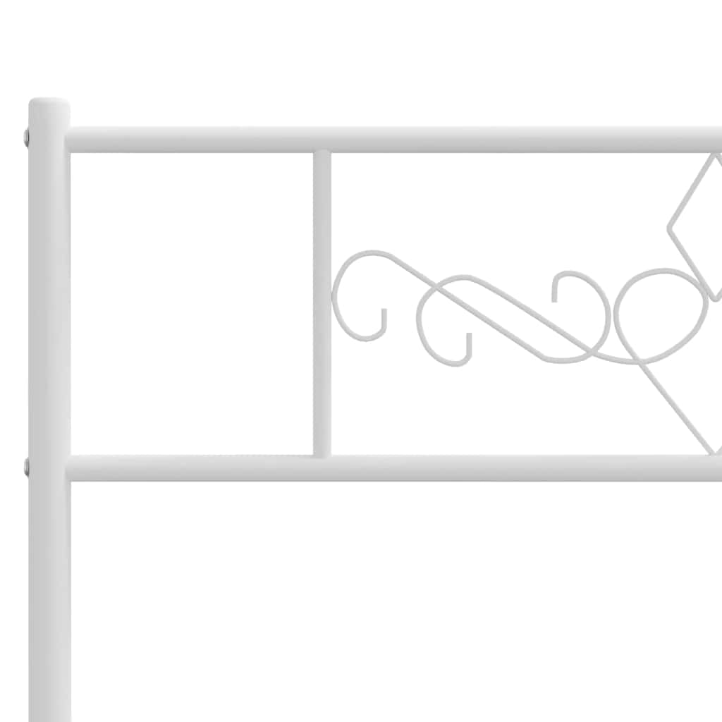 Bettgestell mit Kopfteil Metall Weiß 100x200 cm