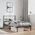 Bettgestell mit Kopfteil Metall Schwarz 100x190 cm
