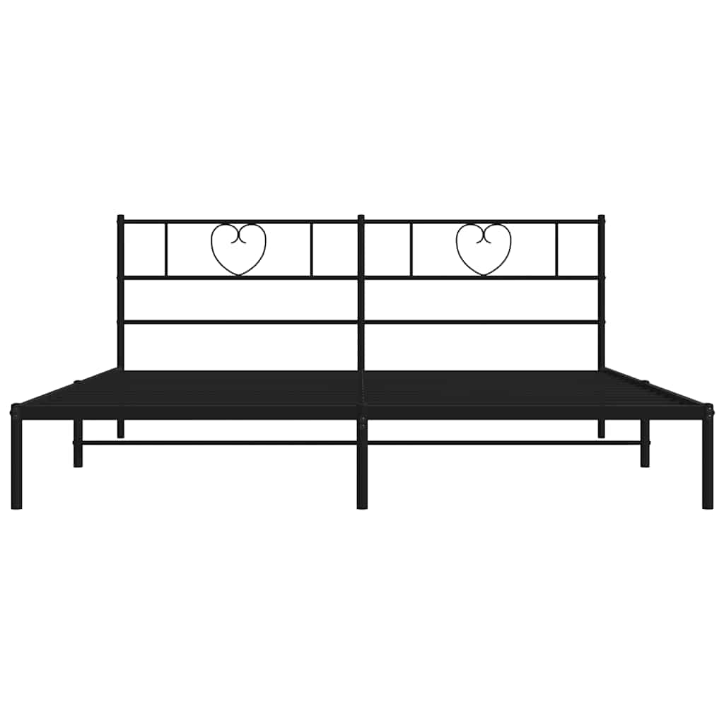 Bettgestell mit Kopfteil Metall Schwarz 183x213 cm