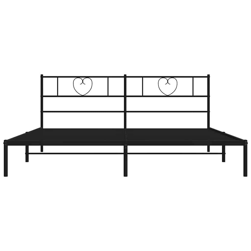 Bettgestell mit Kopfteil Metall Schwarz 193x203 cm