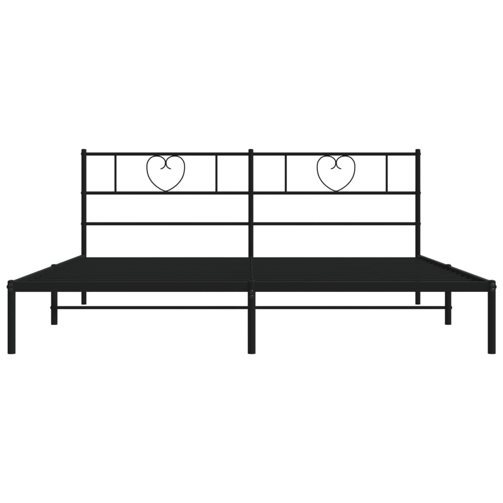 Bettgestell mit Kopfteil Metall Schwarz 200x200 cm
