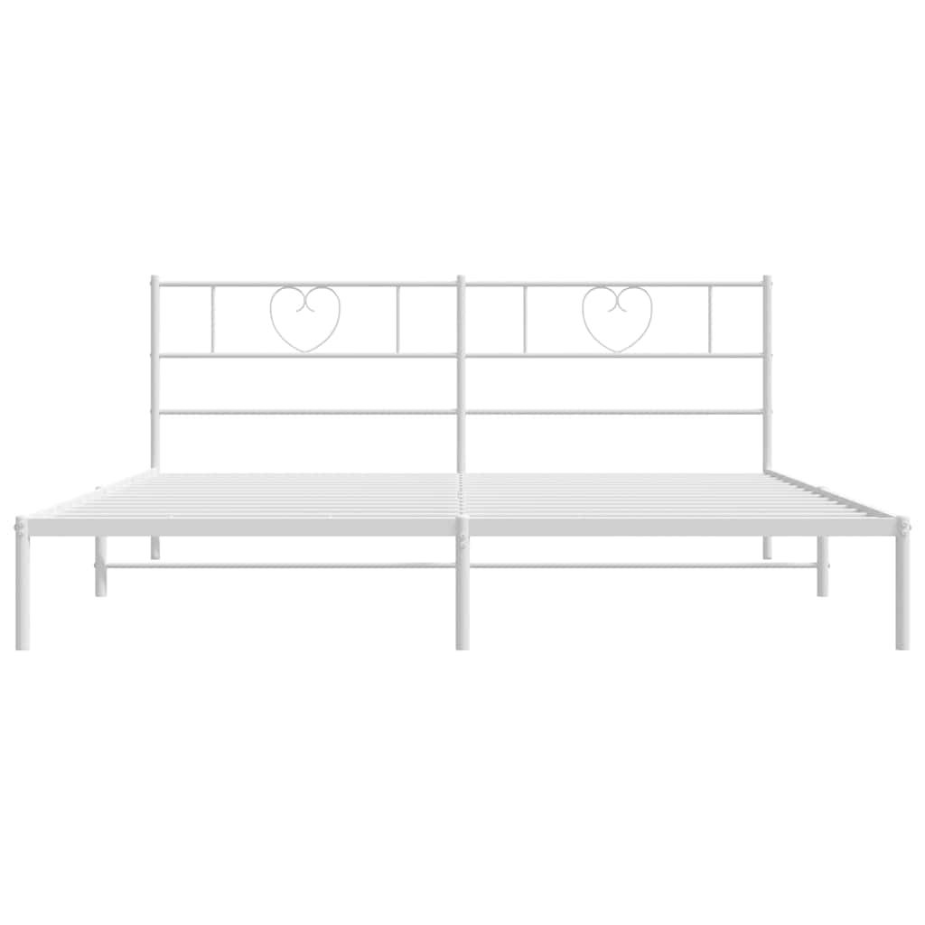 Bettgestell mit Kopfteil Metall Weiß 183x213 cm