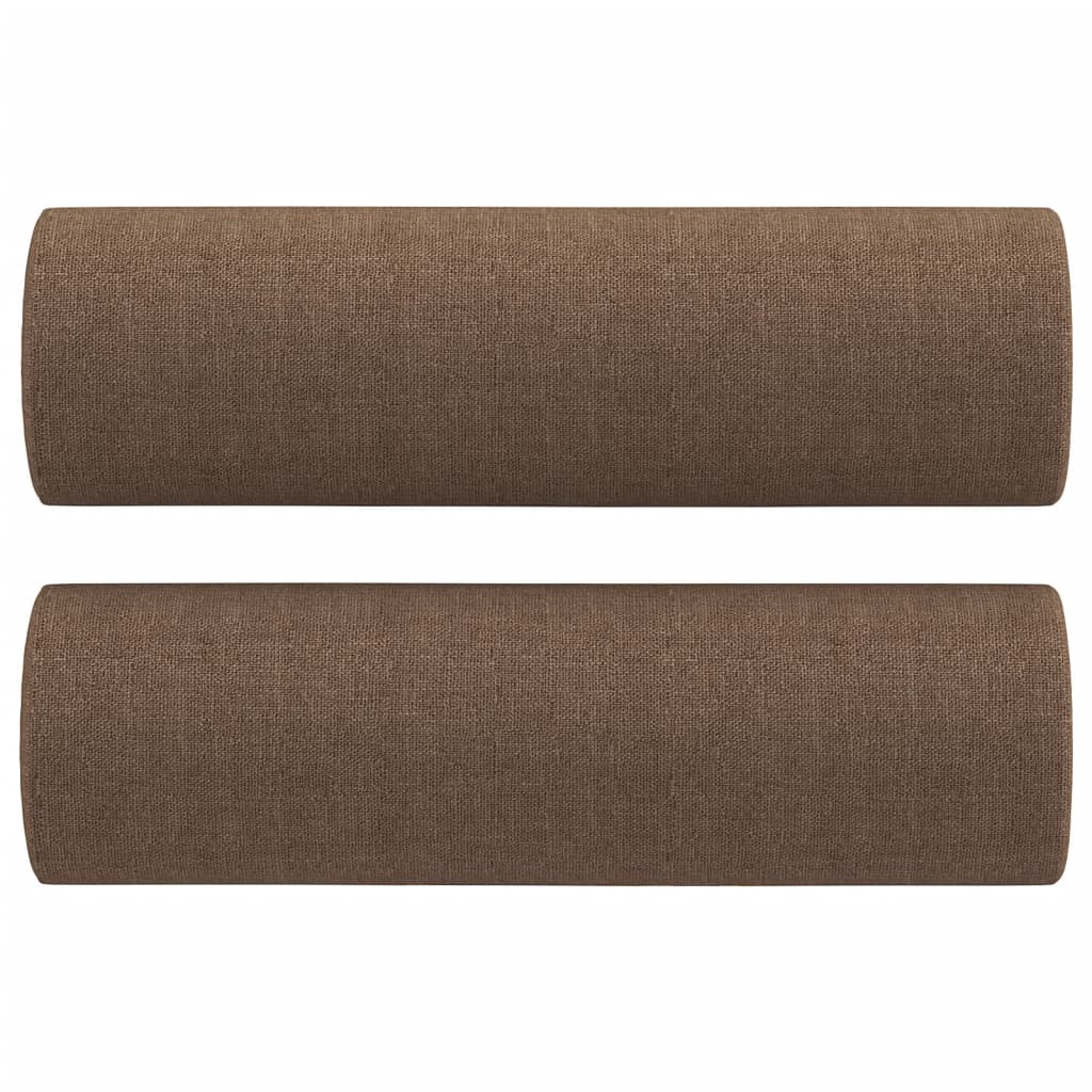 2-Sitzer-Sofa mit Zierkissen Braun 140 cm Stoff