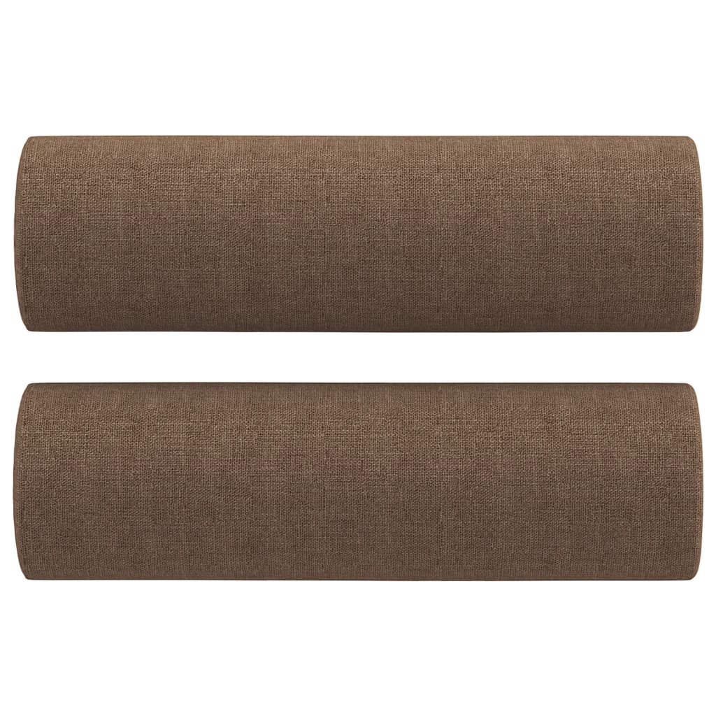 2-Sitzer-Sofa mit Zierkissen Braun 140 cm Stoff