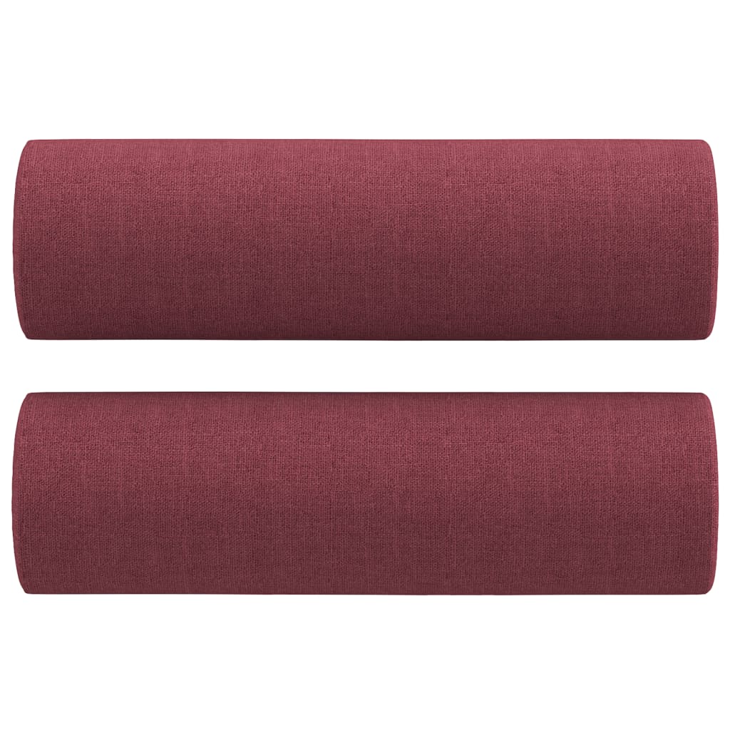 3-Sitzer-Sofa mit Zierkissen Weinrot 180 cm Stoff