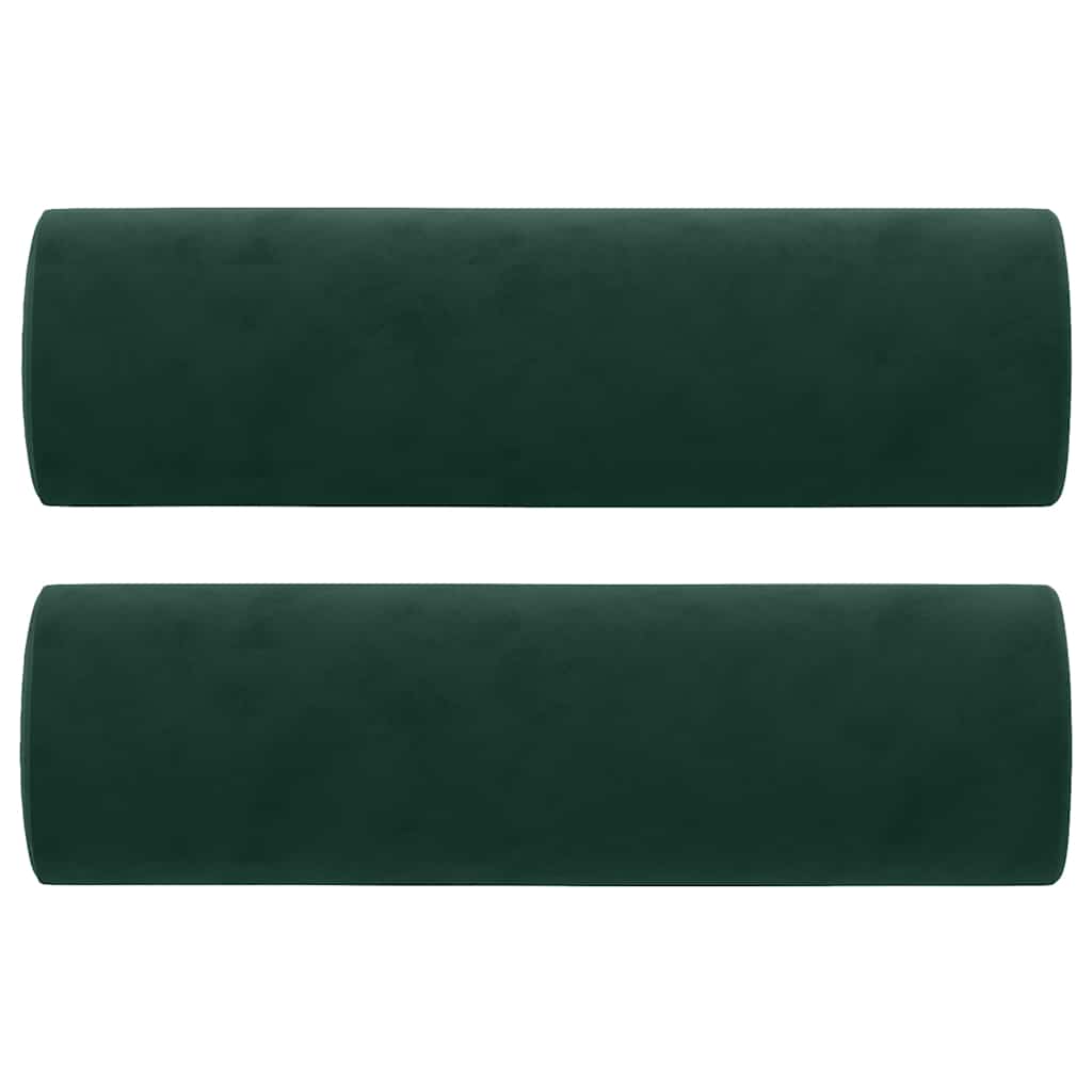 2-Sitzer-Sofa mit Zierkissen Dunkelgrün 120 cm Samt