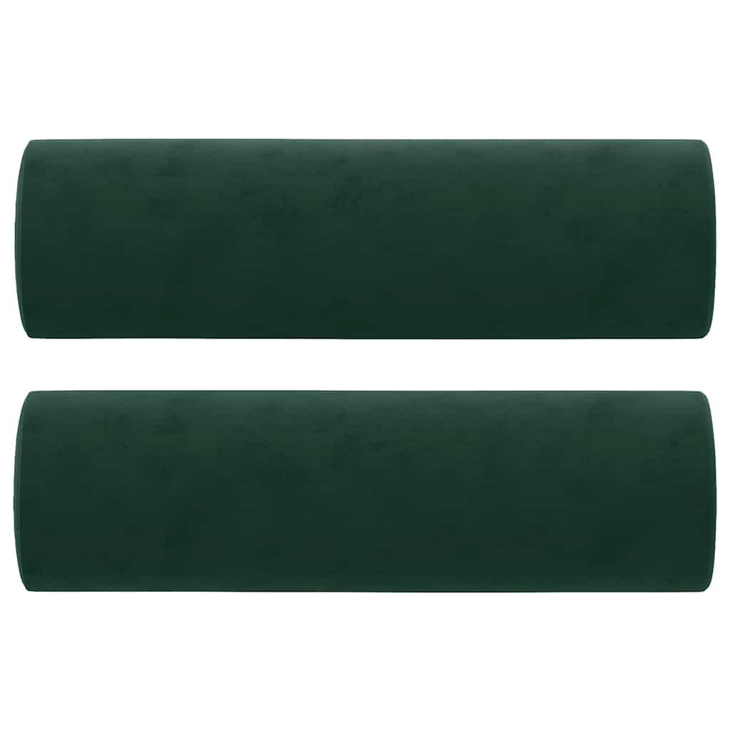 2-Sitzer-Sofa mit Zierkissen Dunkelgrün 140 cm Samt