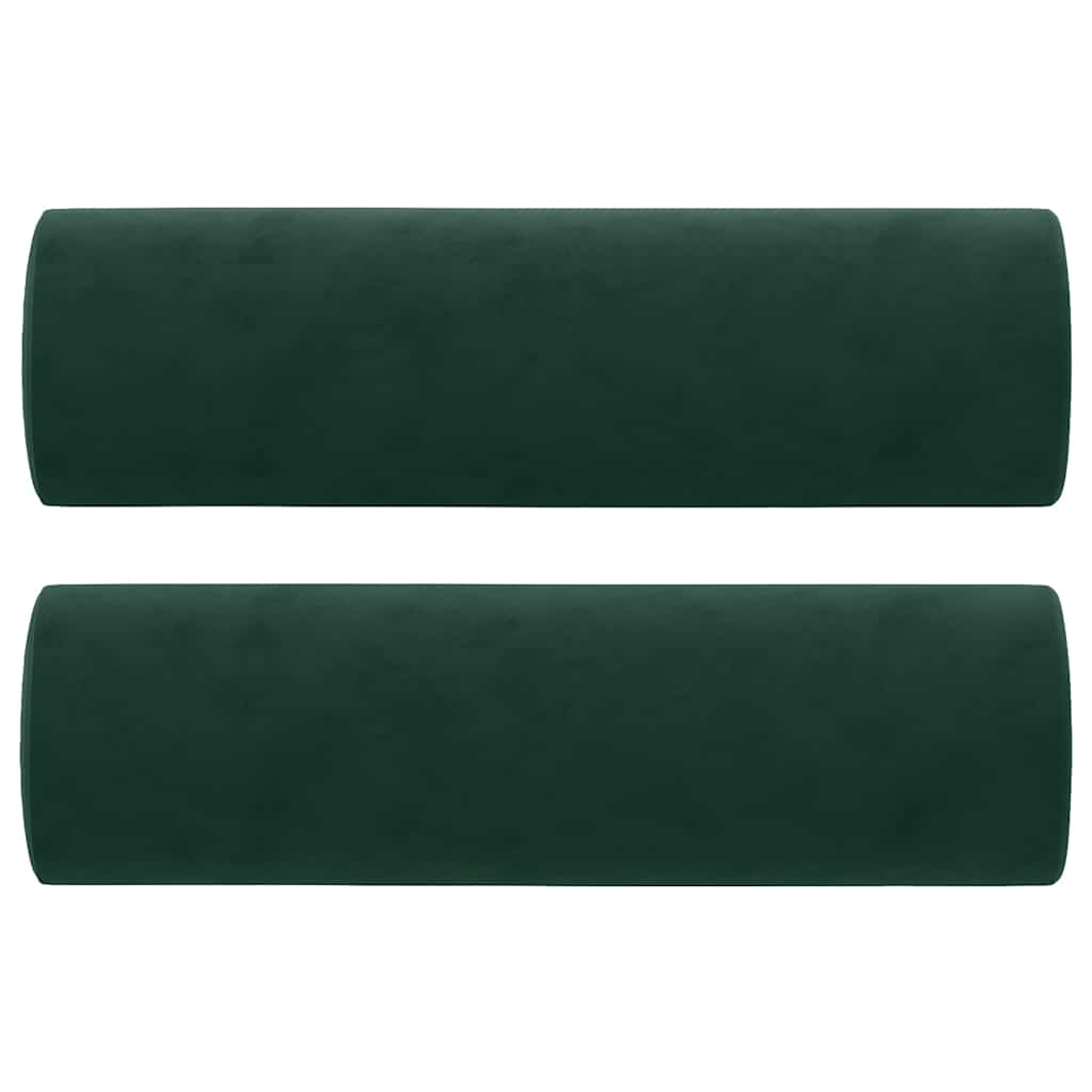 3-Sitzer-Sofa mit Zierkissen Dunkelgrün 180 cm Samt