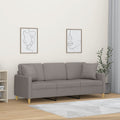 3-Sitzer-Sofa mit Zierkissen Taupe 180 cm Stoff
