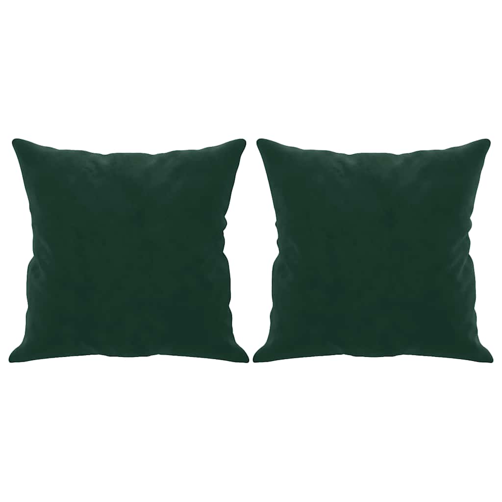 3-Sitzer-Sofa mit Zierkissen Dunkelgrün 180 cm Samt