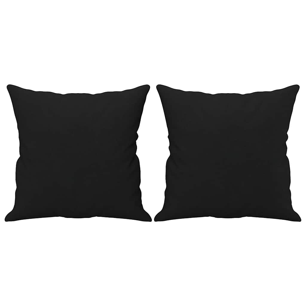 2-Sitzer-Sofa mit Kissen Schwarz 120 cm Mikrofasergewebe