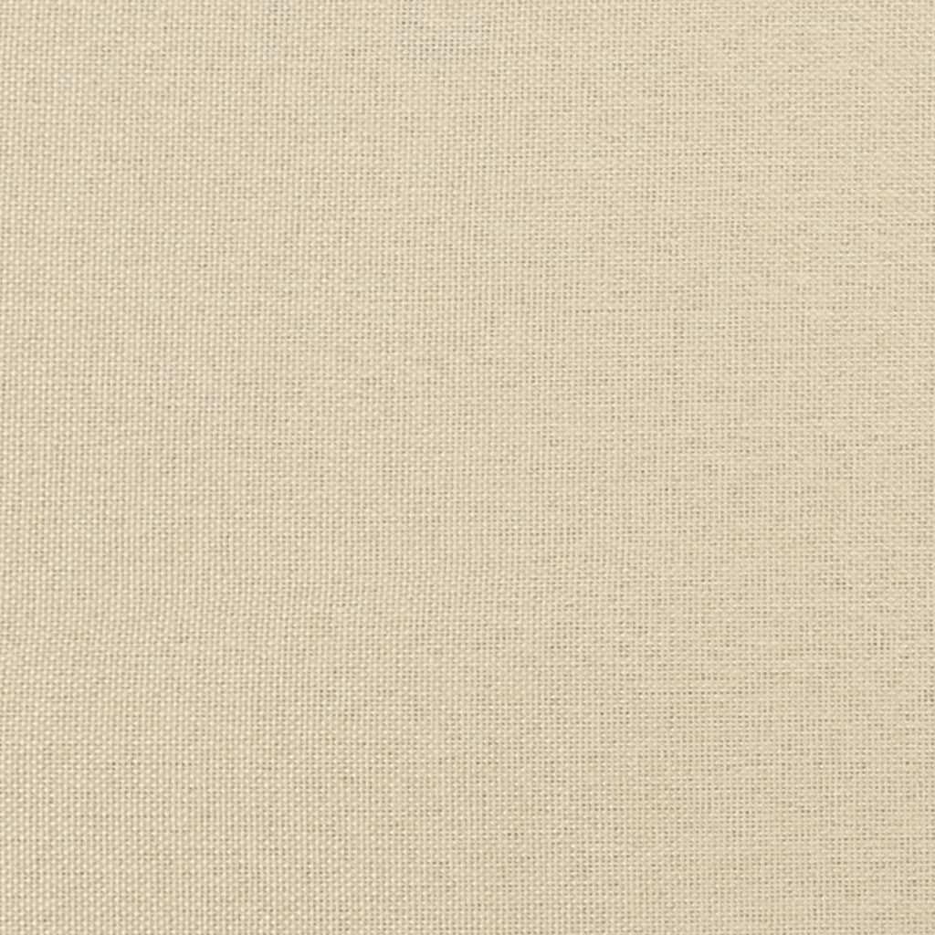 3-Sitzer-Sofa mit Hocker Creme 180 cm Stoff