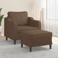 Sessel mit Hocker Braun 60 cm Stoff