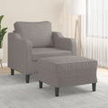 Sessel mit Hocker Taupe 60 cm Stoff
