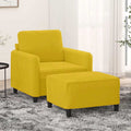 Sessel mit Hocker Gelb 60 cm Samt