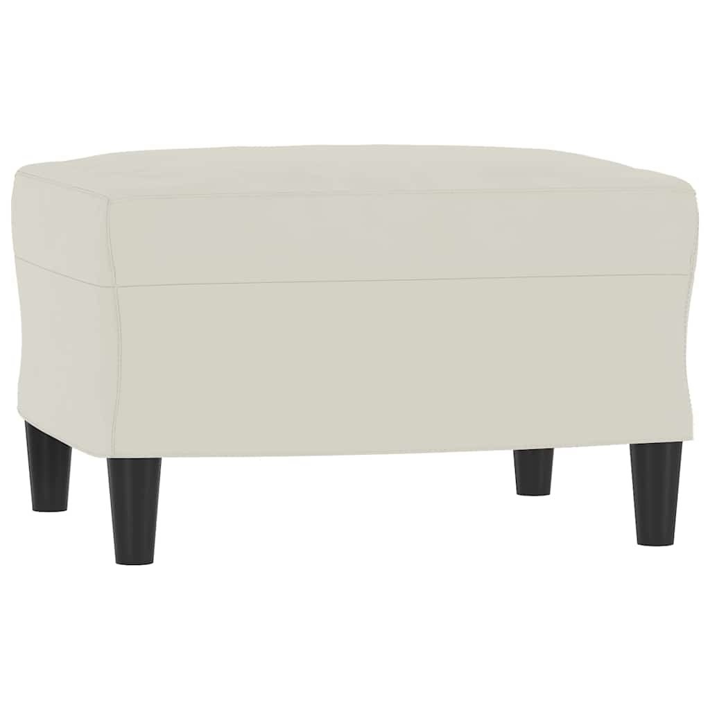 Sessel mit Hocker Creme 60 cm Samt