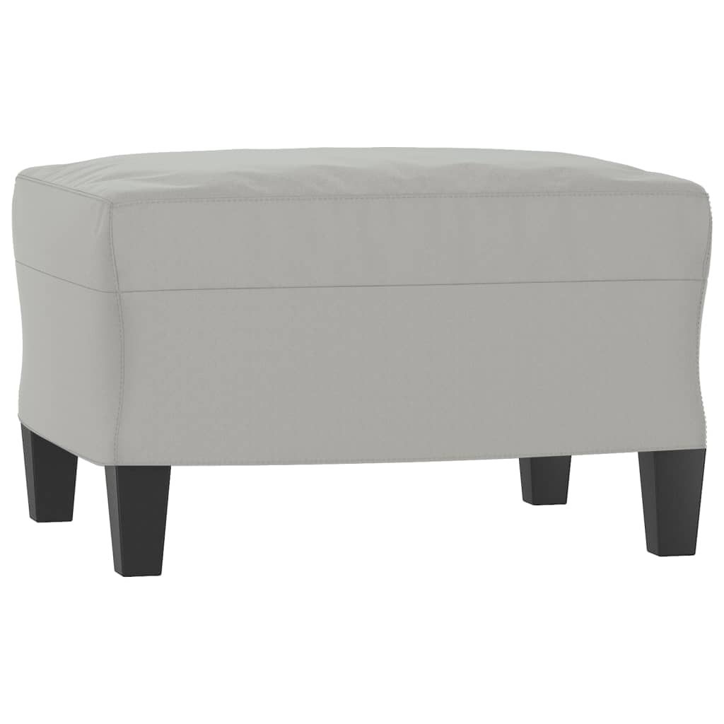 3-Sitzer-Sofa mit Hocker Hellgrau 180 cm Mikrofasergewebe