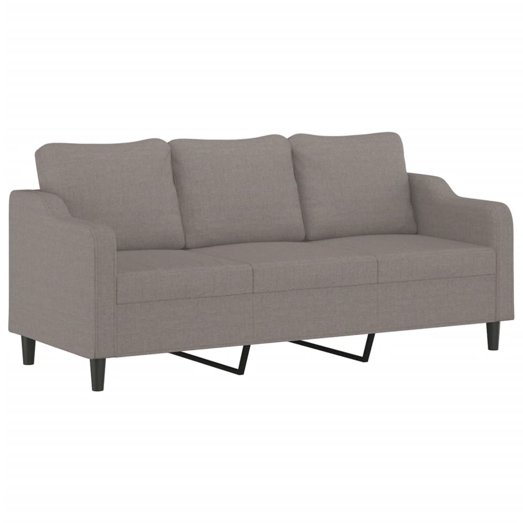 4-tlg. Sofagarnitur mit Kissen Taupe Stoff