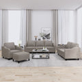 4-tlg. Sofagarnitur mit Kissen Taupe Stoff
