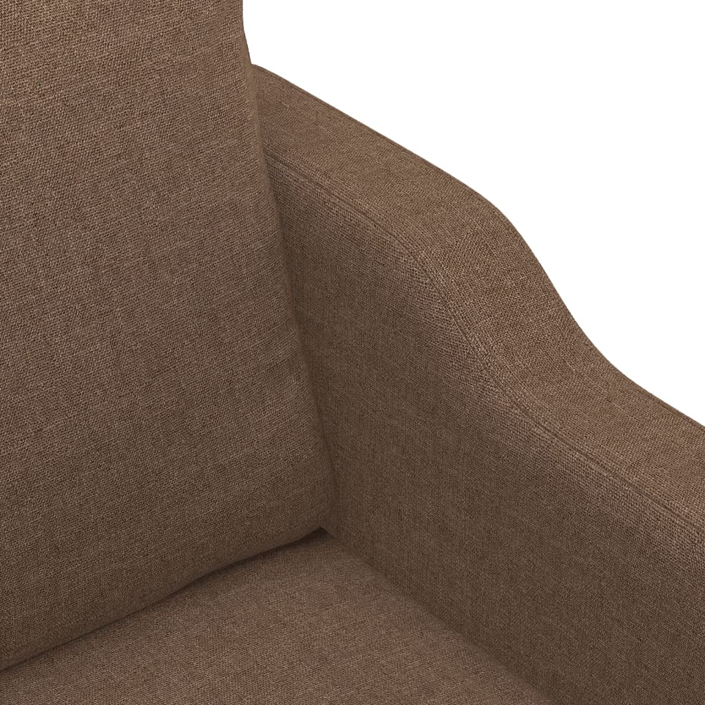 4-tlg. Sofagarnitur mit Kissen Braun Stoff