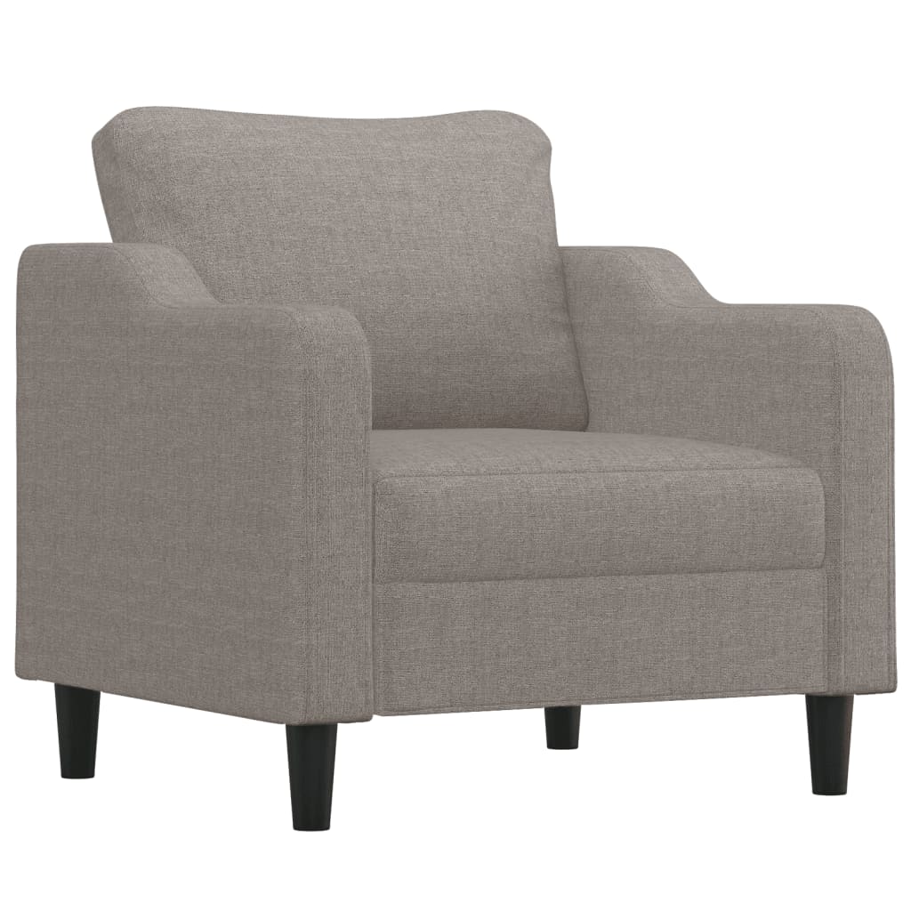 4-tlg. Sofagarnitur mit Kissen Taupe Stoff