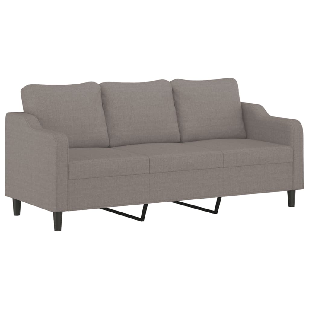 4-tlg. Sofagarnitur mit Kissen Taupe Stoff