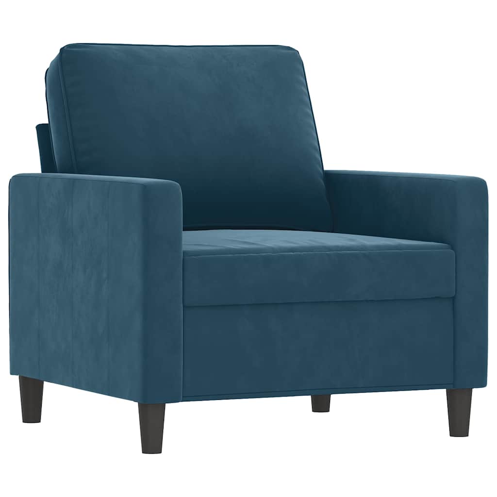 4-tlg. Sofagarnitur Blau Samt