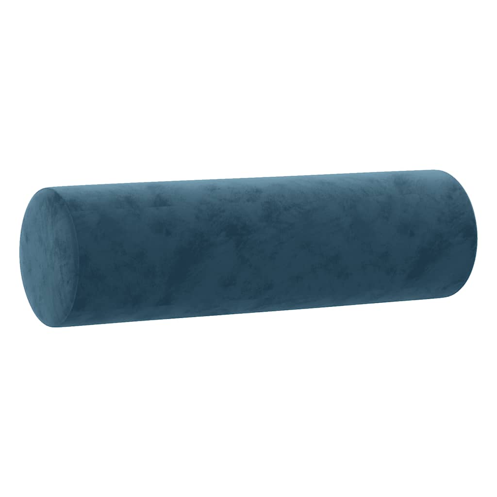 3-tlg. Sofagarnitur mit Kissen Blau Samt