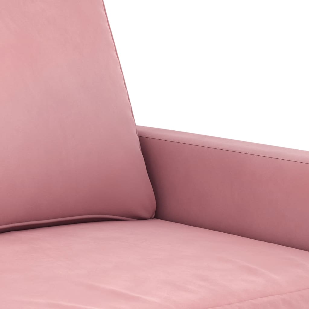 4-tlg. Sofagarnitur mit Kissen Rosa Samt