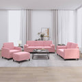 4-tlg. Sofagarnitur mit Kissen Rosa Samt