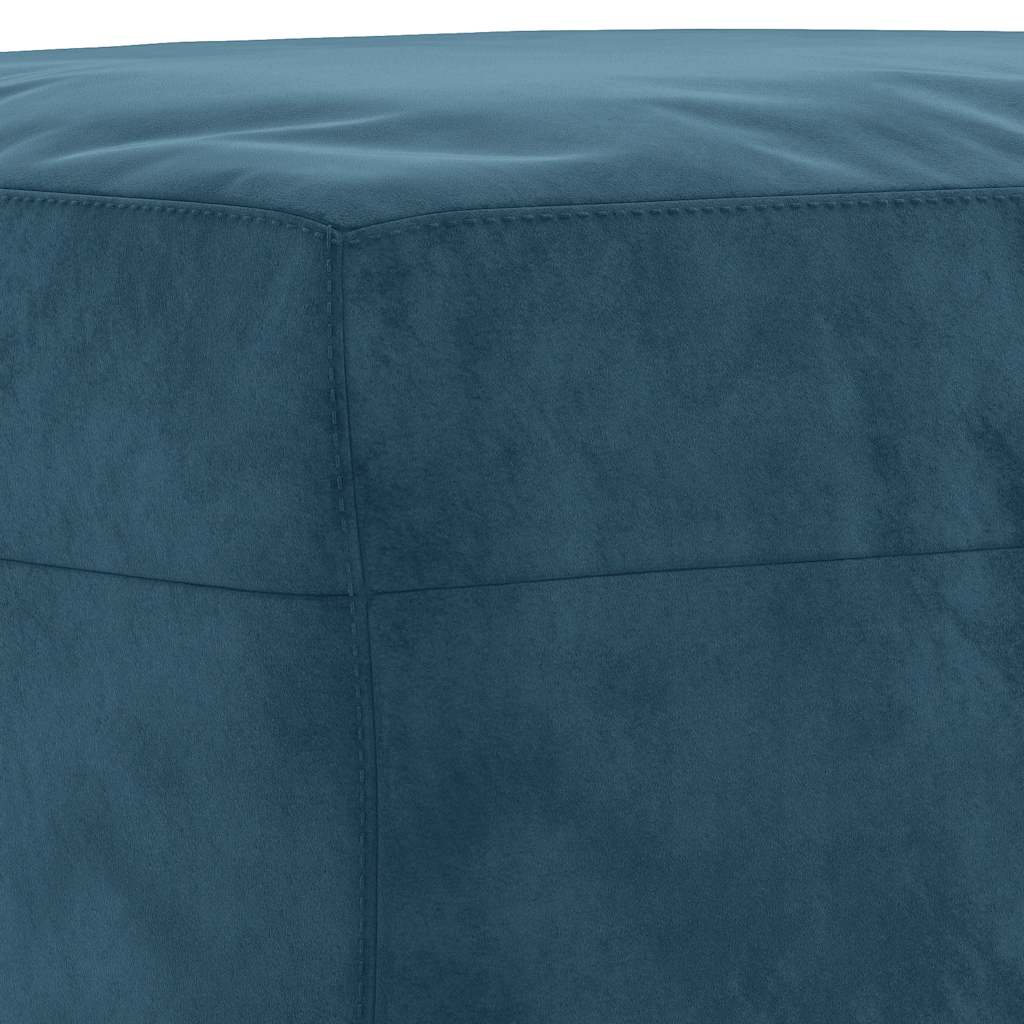4-tlg. Sofagarnitur mit Kissen Blau Samt