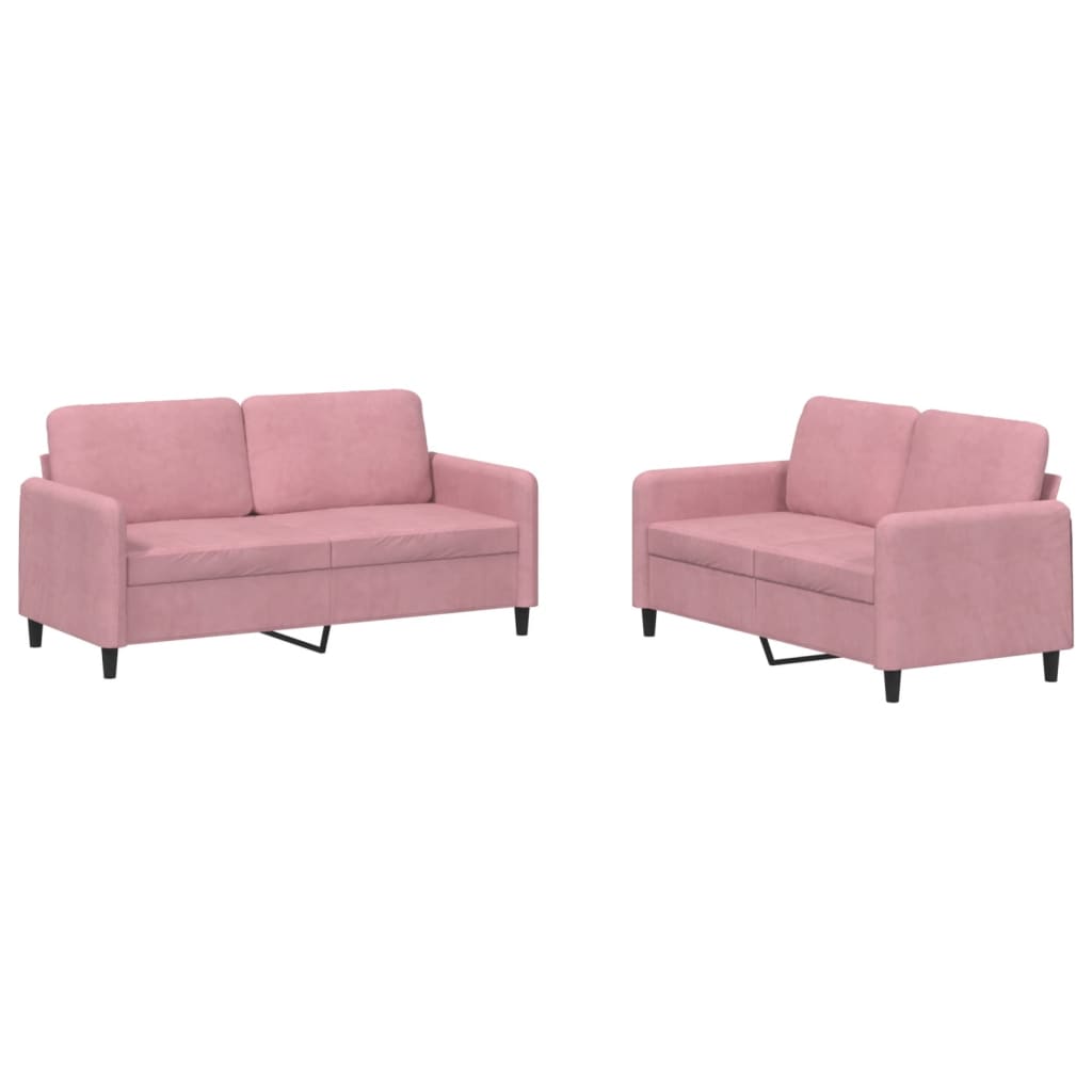 2-tlg. Sofagarnitur Rosa Samt
