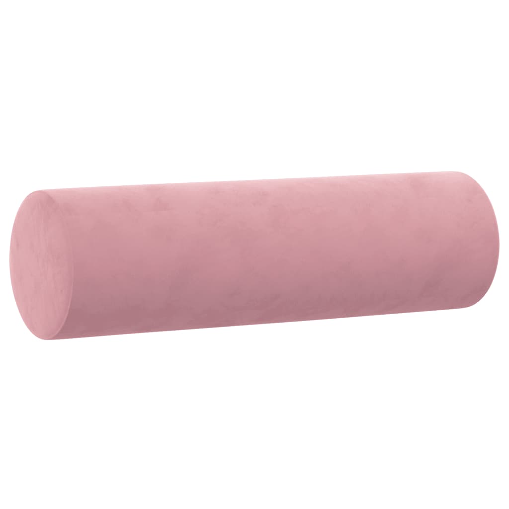 2-tlg. Sofagarnitur mit Kissen Rosa Samt