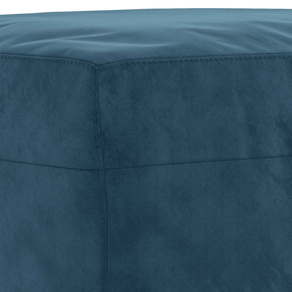 3-tlg. Sofagarnitur mit Kissen Blau Samt