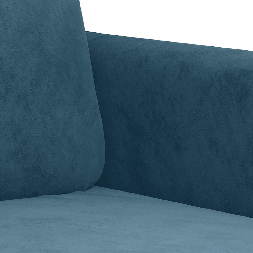 3-tlg. Sofagarnitur Blau Samt