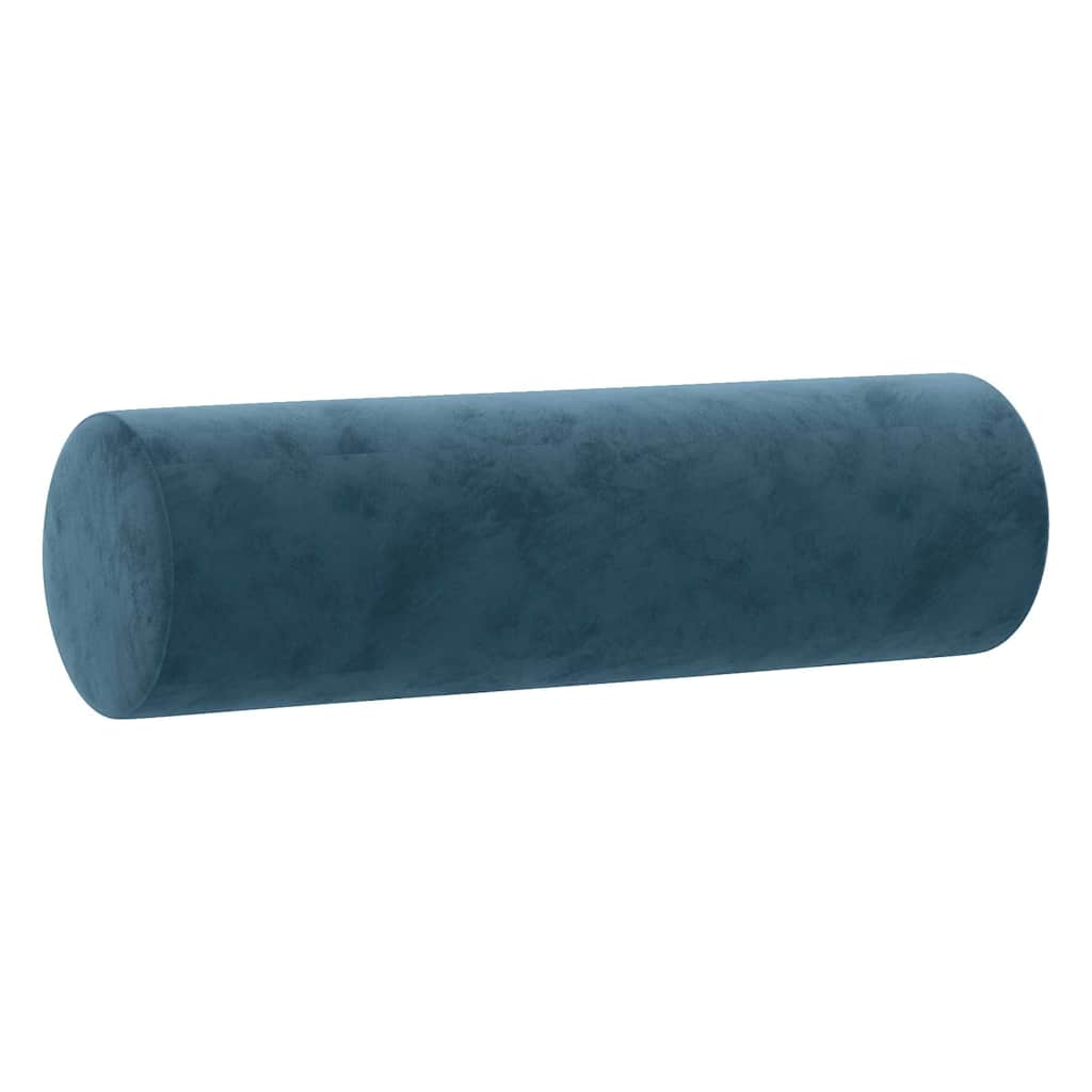 2-tlg. Sofagarnitur mit Kissen Blau Samt