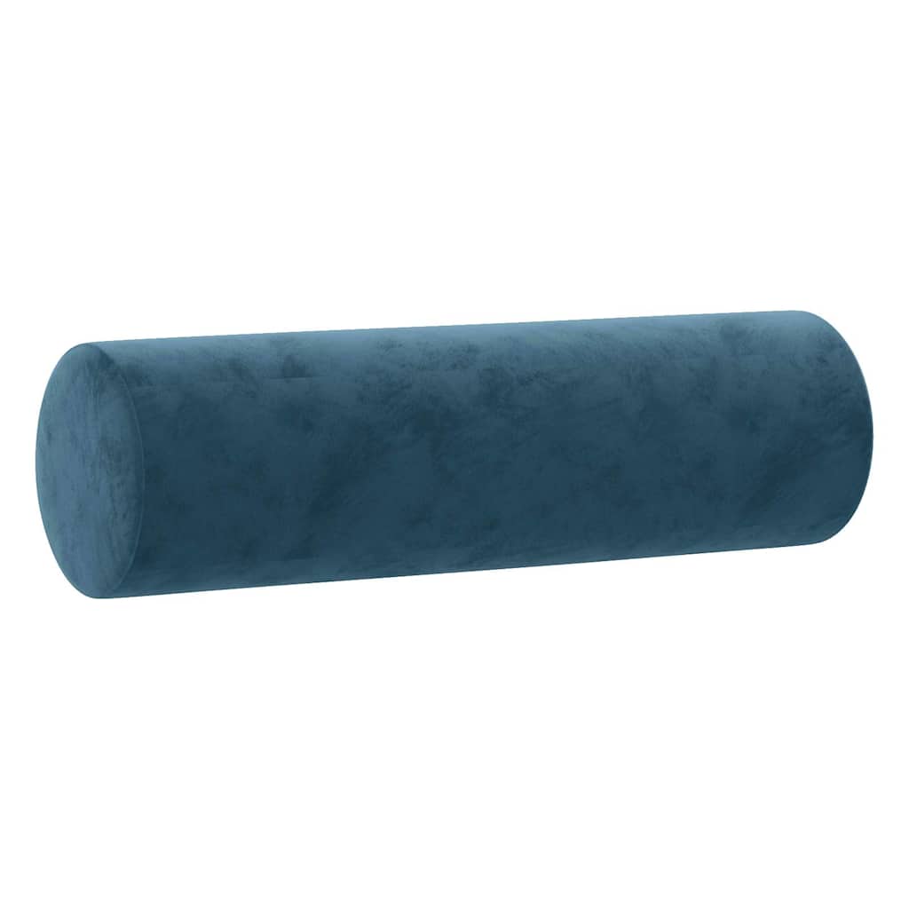 3-tlg. Sofagarnitur mit Kissen Blau Samt
