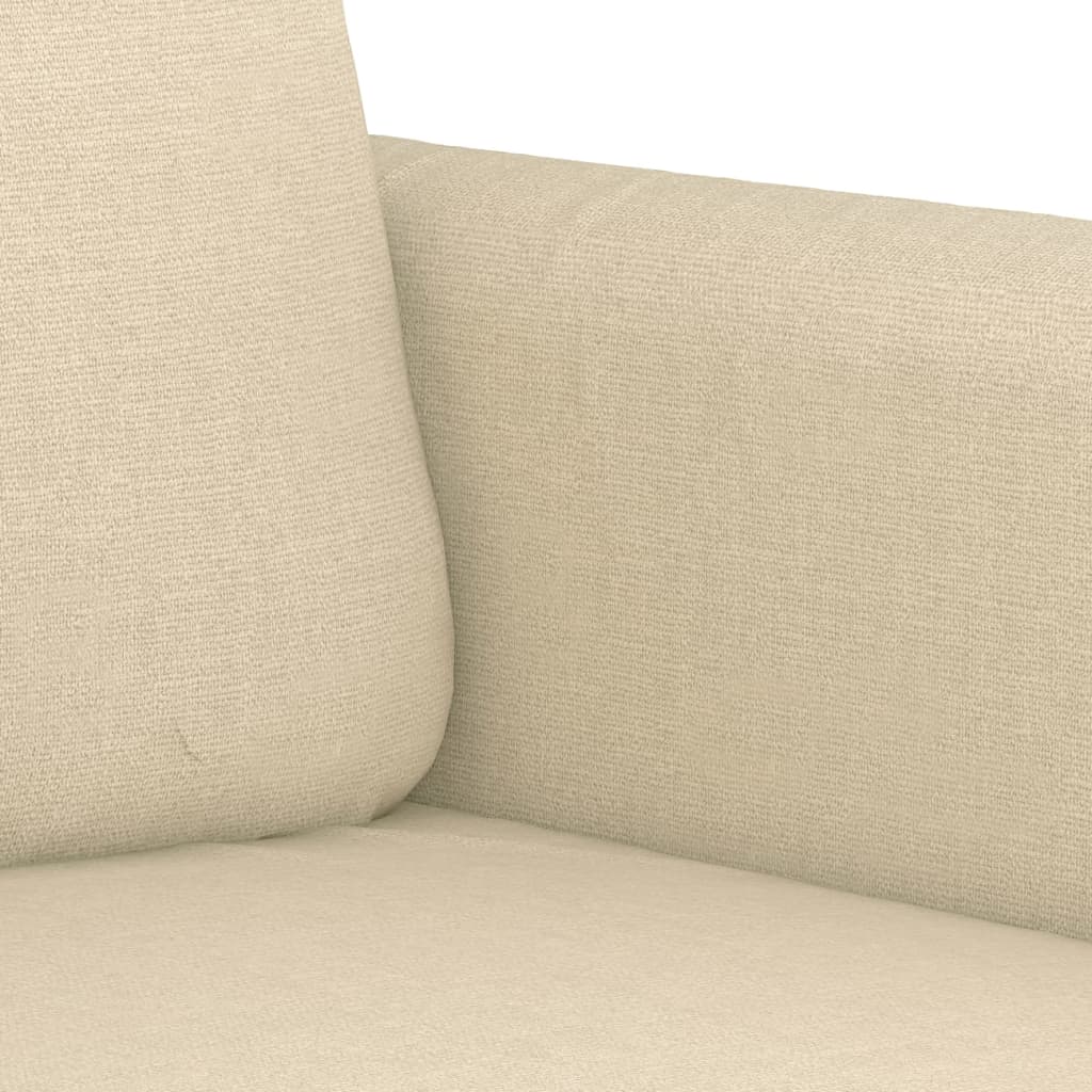 4-tlg. Sofagarnitur mit Kissen Creme Stoff